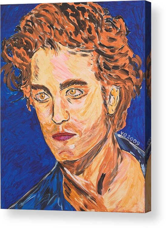 Edward Acrylic Print featuring the painting Edward Cullen by Valerie Ornstein