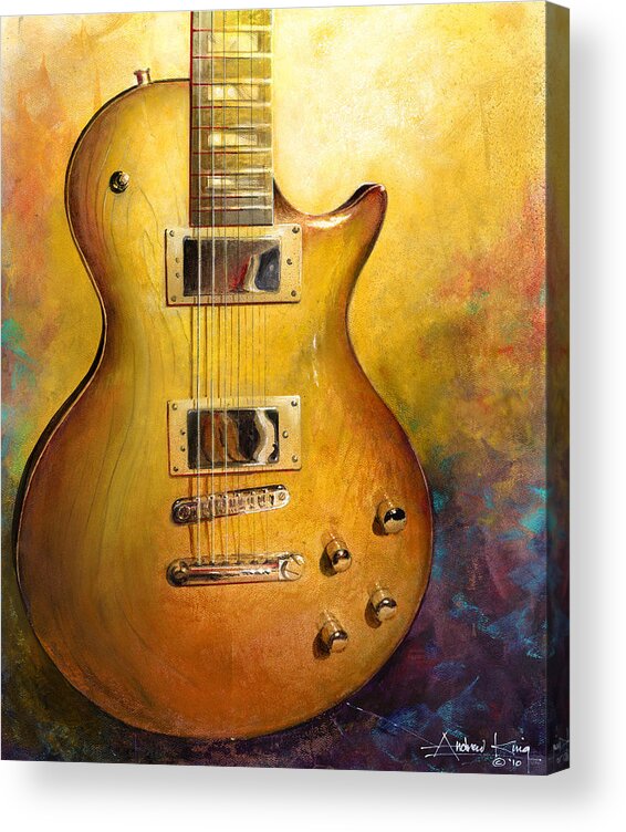 Guitar Acrylic Print featuring the painting Electric Gold by Andrew King