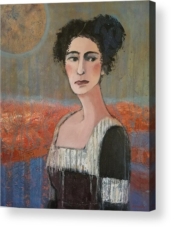 Vintage Portrait Acrylic Print featuring the painting Eliza by Donna Ceraulo