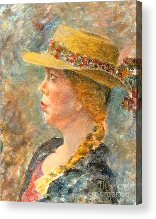 Portrait Acrylic Print featuring the painting Elizabeth by Claire Gagnon