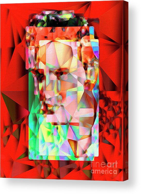 Wingsdomain Acrylic Print featuring the photograph Elvis Presley in Abstract Cubism 20170326 v5 by Wingsdomain Art and Photography