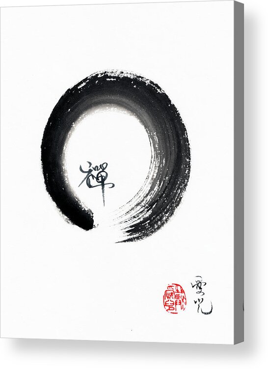 Enso Acrylic Print featuring the painting Enso Zen by Oiyee At Oystudio