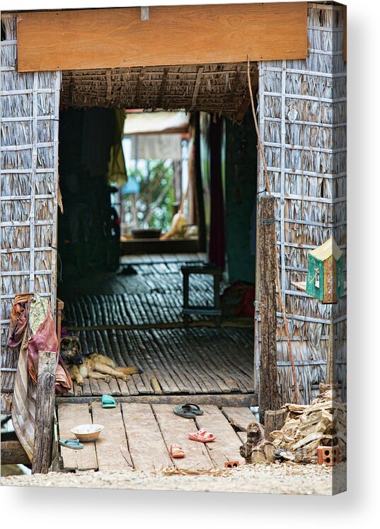 Cambodia Acrylic Print featuring the photograph Entrance to Tonle Sap Home by Chuck Kuhn