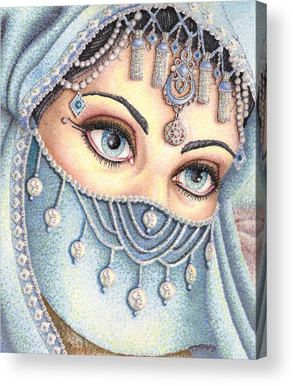 Eyes Acrylic Print featuring the drawing Eyes Like Water by Scarlett Royale