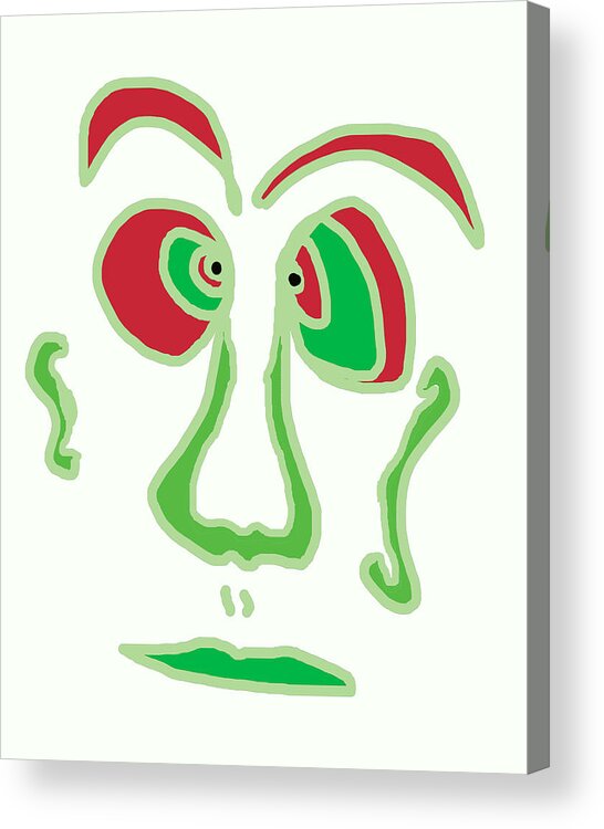 Collage Acrylic Print featuring the digital art Face 3 on White by John Vincent Palozzi