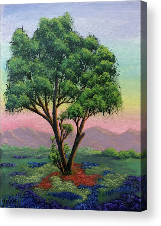 Tree Acrylic Print featuring the painting Fading Day by Dawn Blair