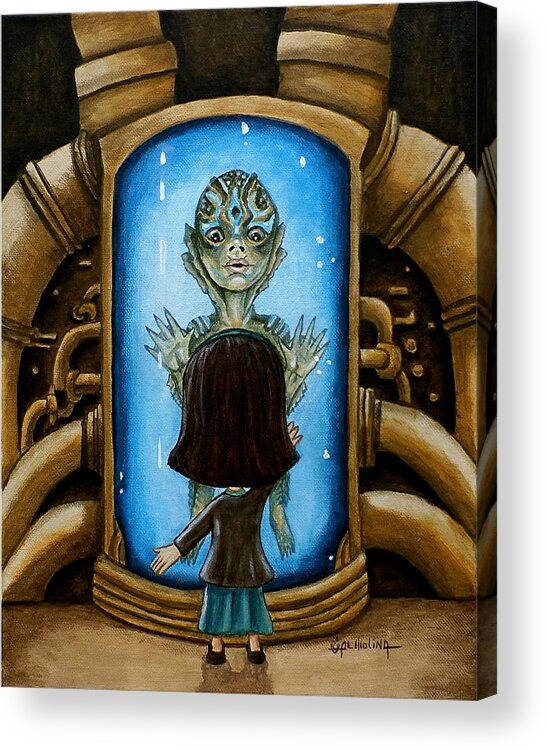 The Shape Of Water Acrylic Print featuring the painting Fairy Tale Love by Al Molina