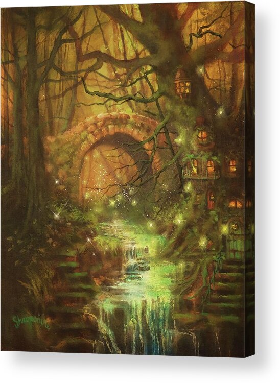  Tree Fairy Acrylic Print featuring the painting Fairy Tree by Tom Shropshire