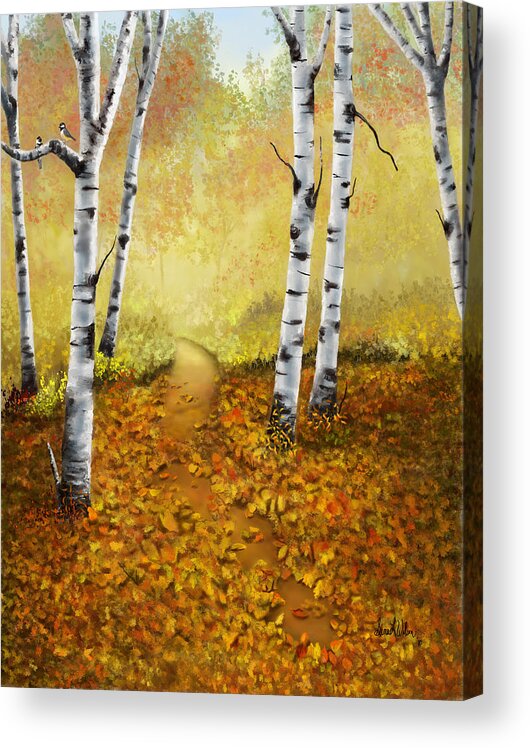 Autumn Acrylic Print featuring the painting Falling Leaves by Sena Wilson