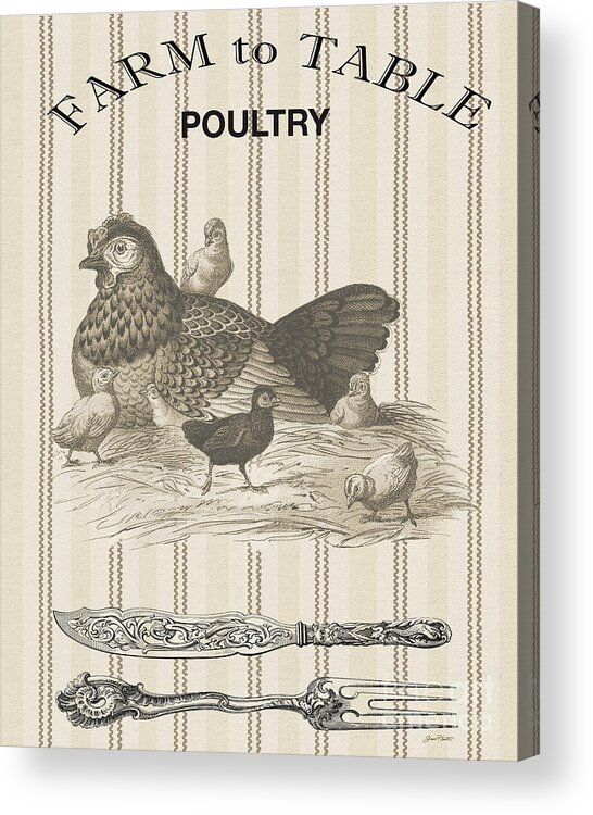 Poultry Acrylic Print featuring the digital art Farm to Table-JP2116 by Jean Plout