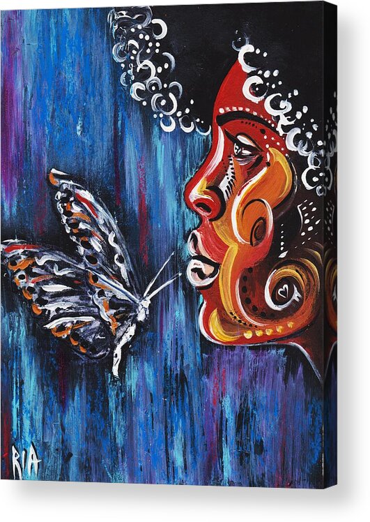 Butterfly Acrylic Print featuring the photograph Fascination by Artist RiA