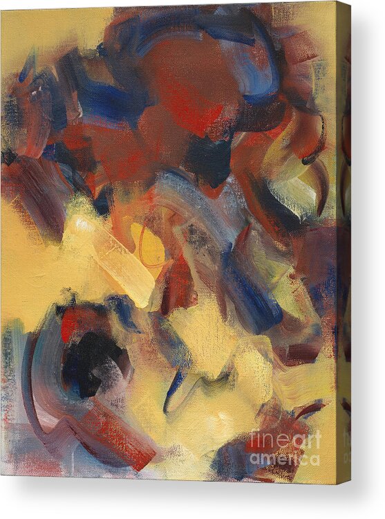 Yellows Acrylic Print featuring the painting Fear of The Enemy by Ritchard Rodriguez
