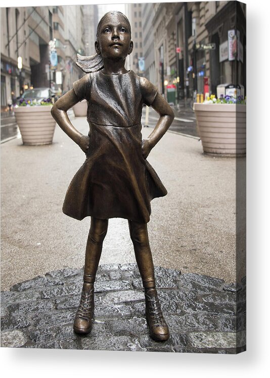Fearless Girl Acrylic Print featuring the photograph Fearless Girl 2 by RAND Ningali