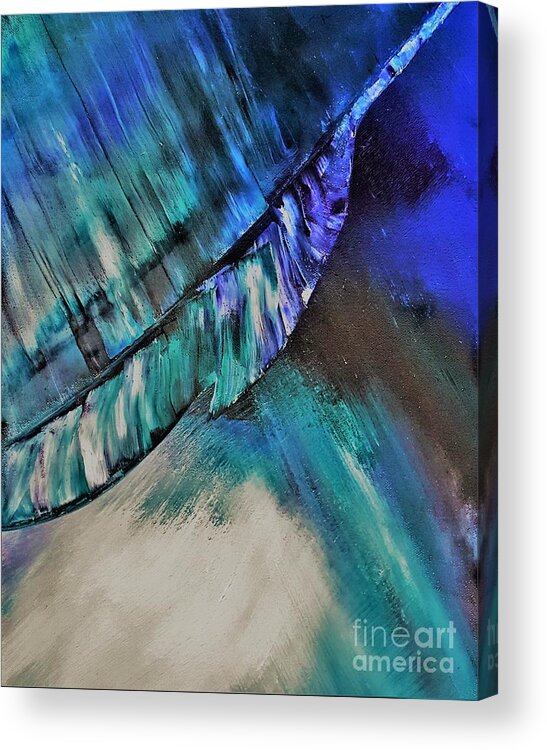 Feather Acrylic Print featuring the painting Feather Splash by Tracey Lee Cassin