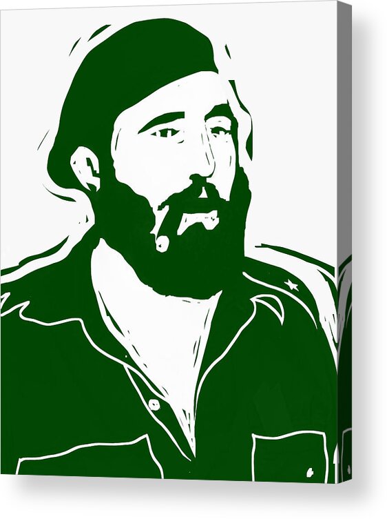 Fidel Castro Acrylic Print featuring the painting Fidel by Rob Prince