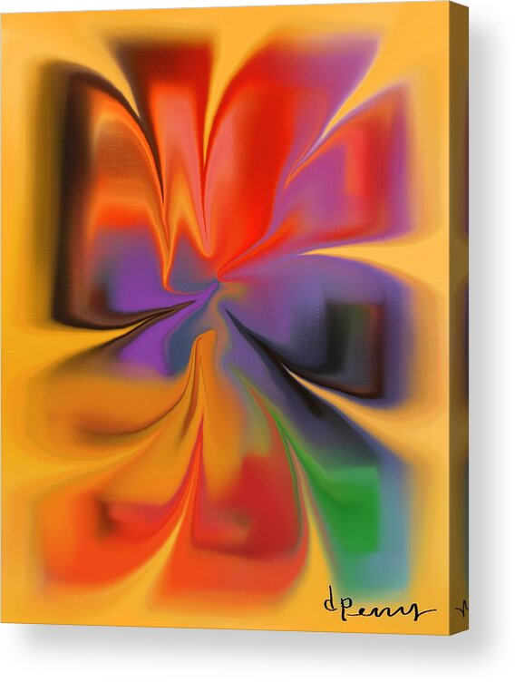 Abstract Art Print Acrylic Print featuring the digital art Flamboyant by D Perry