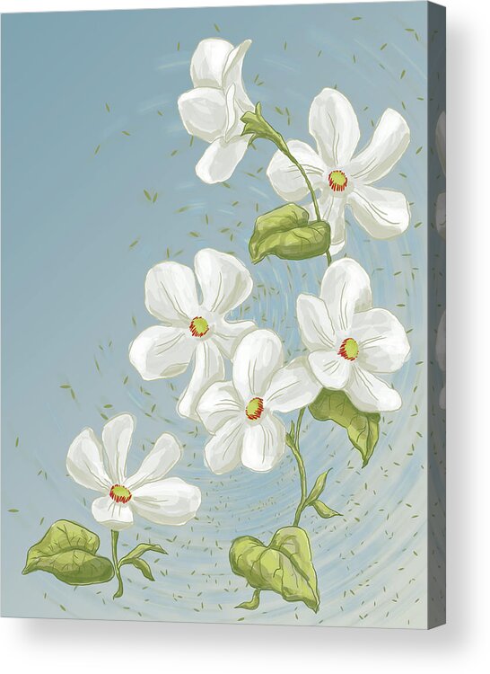 Floral Acrylic Print featuring the painting Floral Whorl by Alison Stein