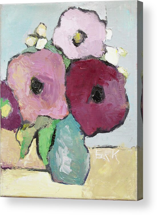 Oil Acrylic Print featuring the painting Flowers 1601 by Becky Kim