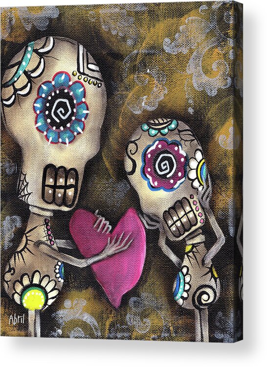 Day Of The Dead Acrylic Print featuring the painting For You by Abril Andrade