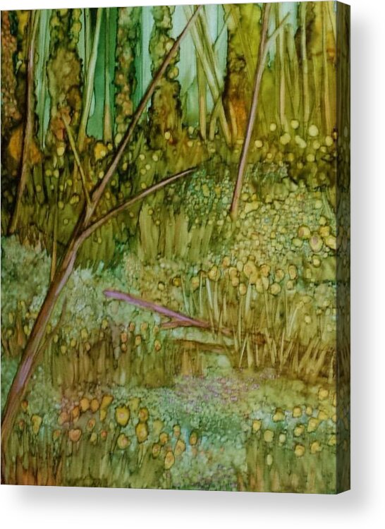 Gallery Acrylic Print featuring the painting Forest Deep by Betsy Carlson Cross