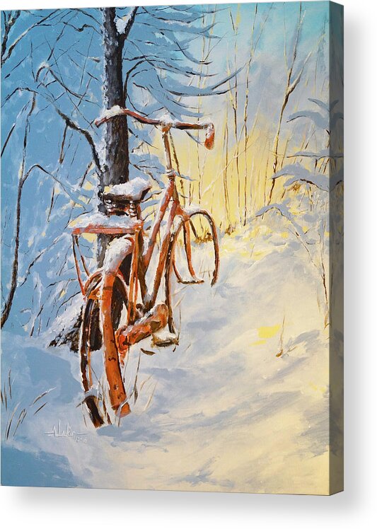 Snow Acrylic Print featuring the painting Forgotten by Alan Lakin