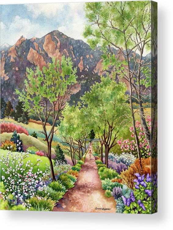 Bolder Boulder Poster Acrylic Print featuring the painting Forty Years Running by Anne Gifford