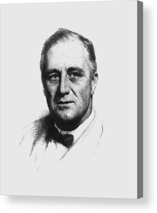 Franklin Roosevelt Acrylic Print featuring the painting Franklin Roosevelt by War Is Hell Store