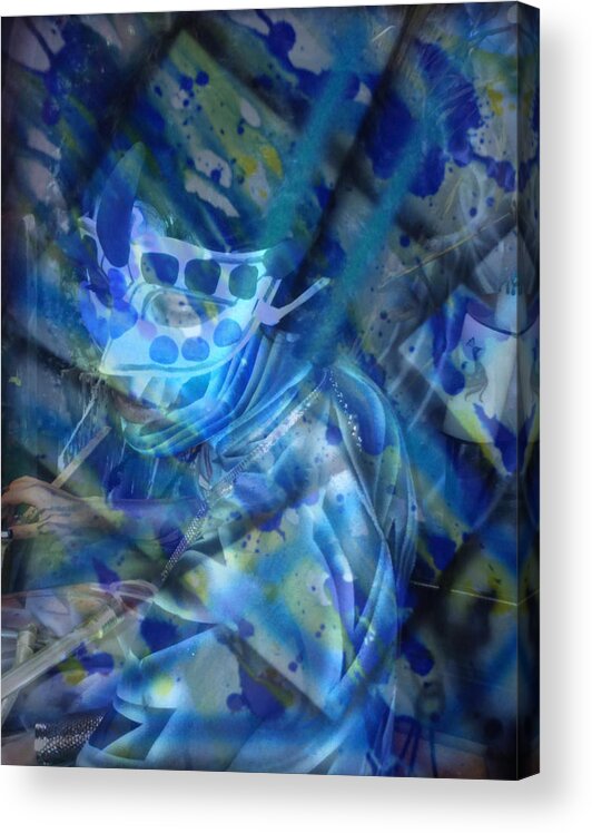 Airbrush Acrylic Print featuring the painting Frozen by Leigh Odom