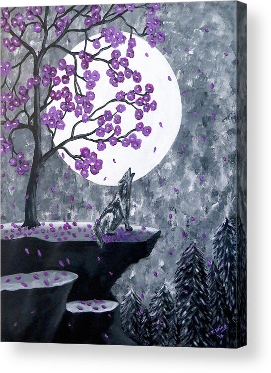 Animals Acrylic Print featuring the painting Full Moon Magic by Teresa Wing