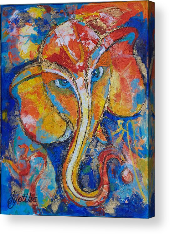 Ganesha Acrylic Print featuring the painting Shree Ganesh by Jyotika Shroff