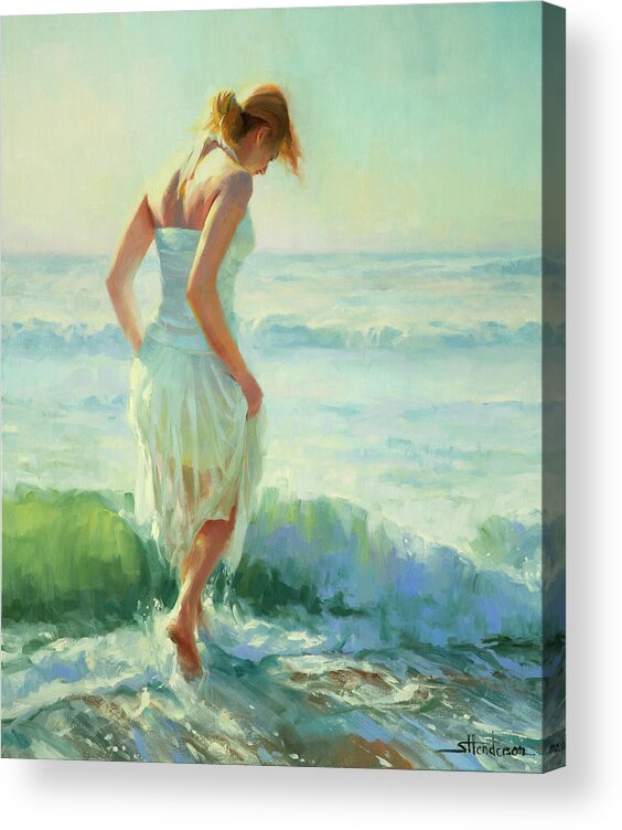 Seashore Acrylic Print featuring the painting Gathering Thoughts by Steve Henderson