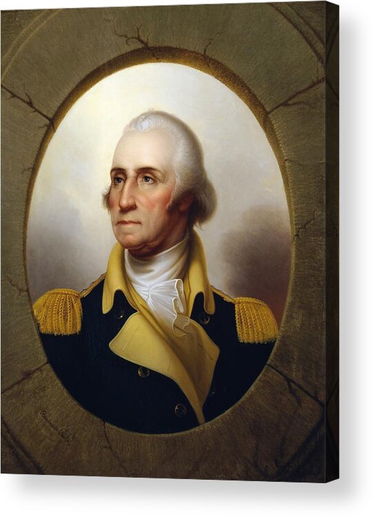 George Washington Acrylic Print featuring the painting General Washington - Porthole Portrait by War Is Hell Store