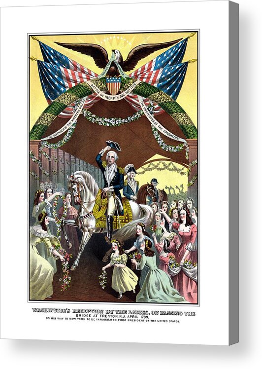President Washington Acrylic Print featuring the painting General Washington's Reception At Trenton by War Is Hell Store