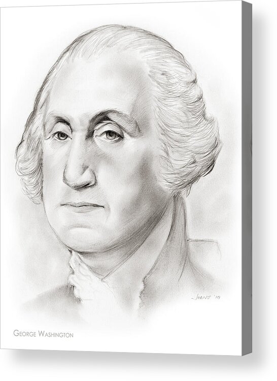 George Washington Acrylic Print featuring the drawing George Washington by Greg Joens