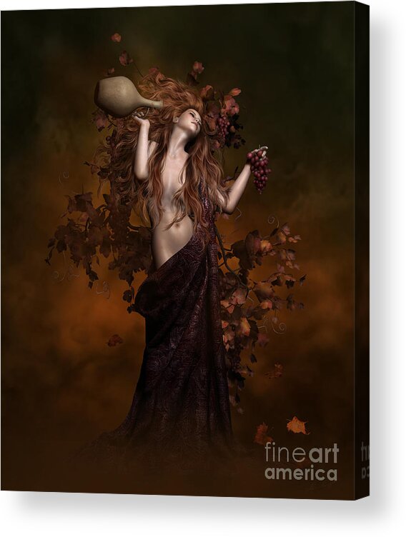 Geshtinanna Acrylic Print featuring the digital art Geshtinanna Goddess of Grape Vine by Shanina Conway