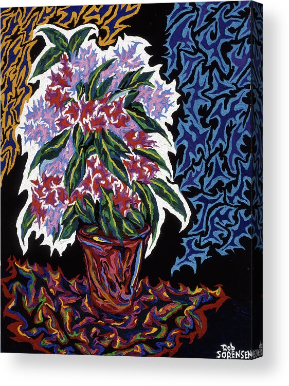 Still Life Acrylic Print featuring the painting Ghost Flower by Robert SORENSEN