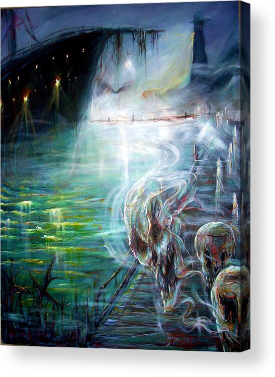 Skeleton Acrylic Print featuring the painting Ghost Ship 2 by Heather Calderon