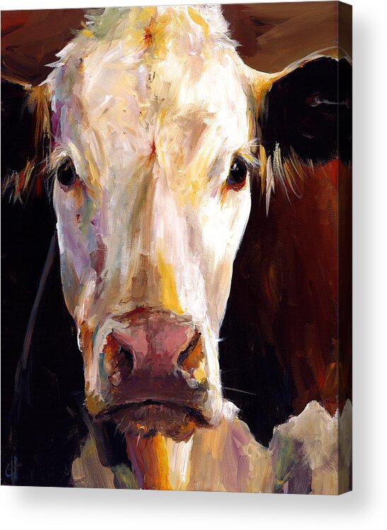 Cow Acrylic Print featuring the painting Gladys the Cow by Cari Humphry