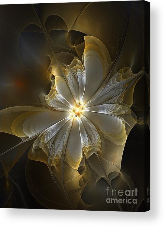 Digital Art Acrylic Print featuring the digital art Glowing in Silver and Gold by Amanda Moore