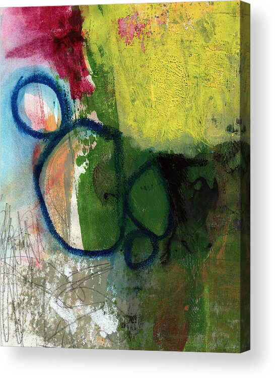 Abstract Acrylic Print featuring the painting Good Day-Abstract Painting by Linda Woods by Linda Woods