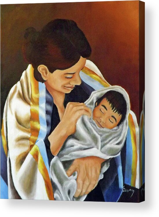 Portrait Acrylic Print featuring the painting Good Morning 2 by Carl Owen