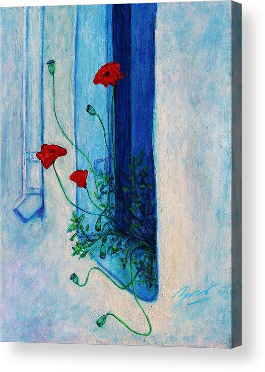 Acrylic Print featuring the painting Greek Poppies by Xueling Zou