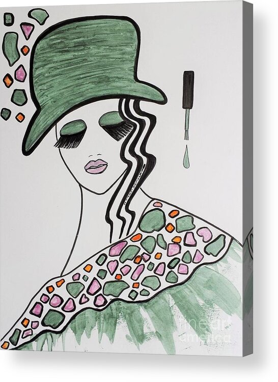 Hat Acrylic Print featuring the photograph Green Hat by Jasna Gopic