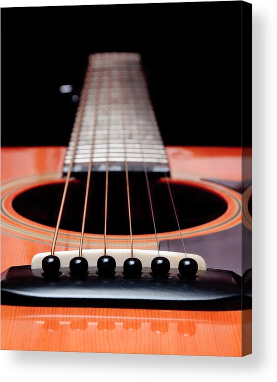 Andee Design Guitar Acrylic Print featuring the photograph Guitar Orange 19 by Andee Design