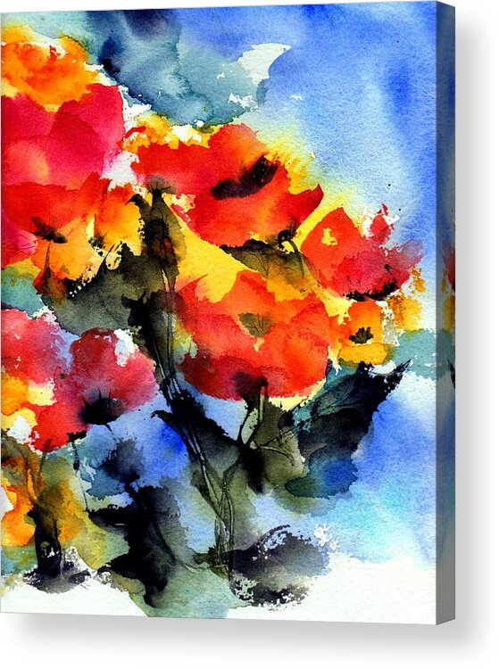 Flowers Acrylic Print featuring the painting Happy Day by Anne Duke