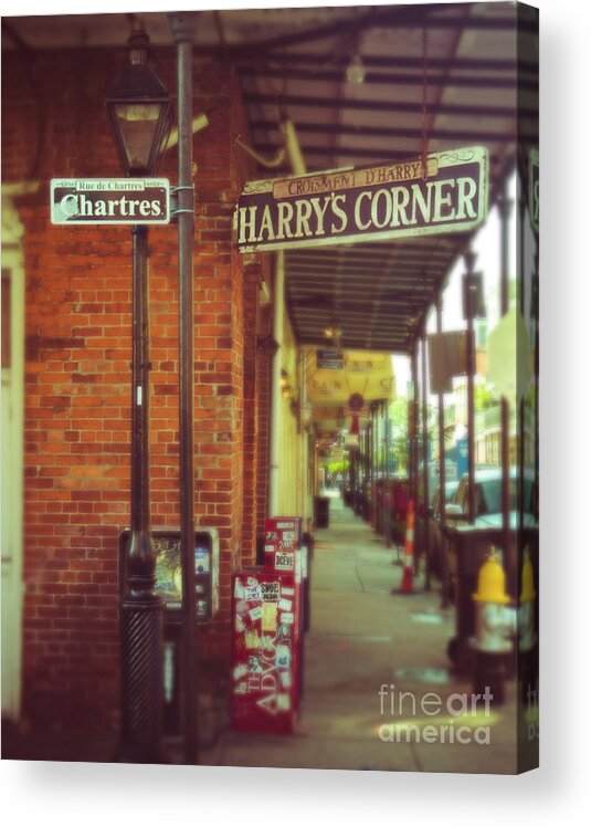 New Orleans Acrylic Print featuring the photograph Harrys Corner in New Orleans by Sonja Quintero