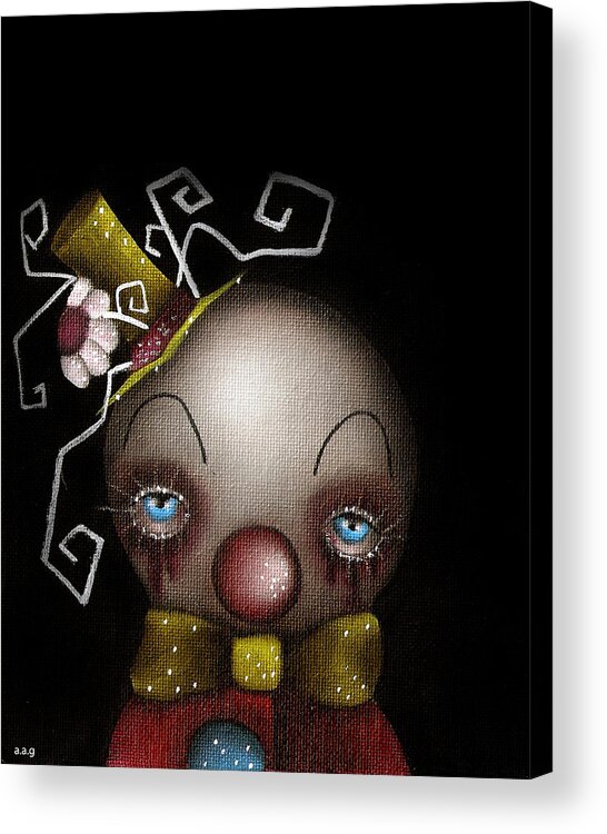 Abril Andrade Griffith Acrylic Print featuring the painting Hatter Clown by Abril Andrade