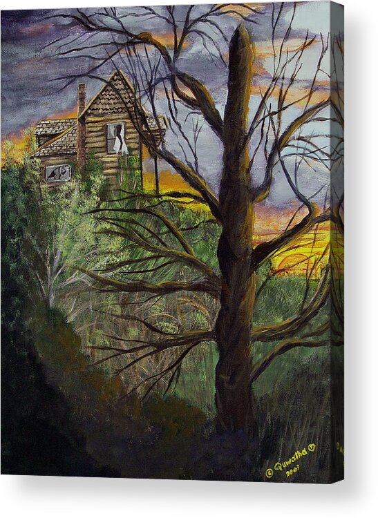 House Acrylic Print featuring the painting Haunted House by Quwatha Valentine