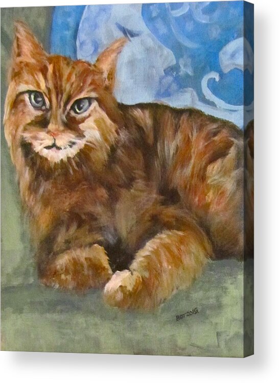 Cat Acrylic Print featuring the painting Hey Diddle Diddle by Barbara O'Toole