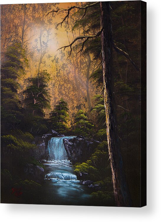 Landscape Acrylic Print featuring the painting Hidden Brook by Chris Steele